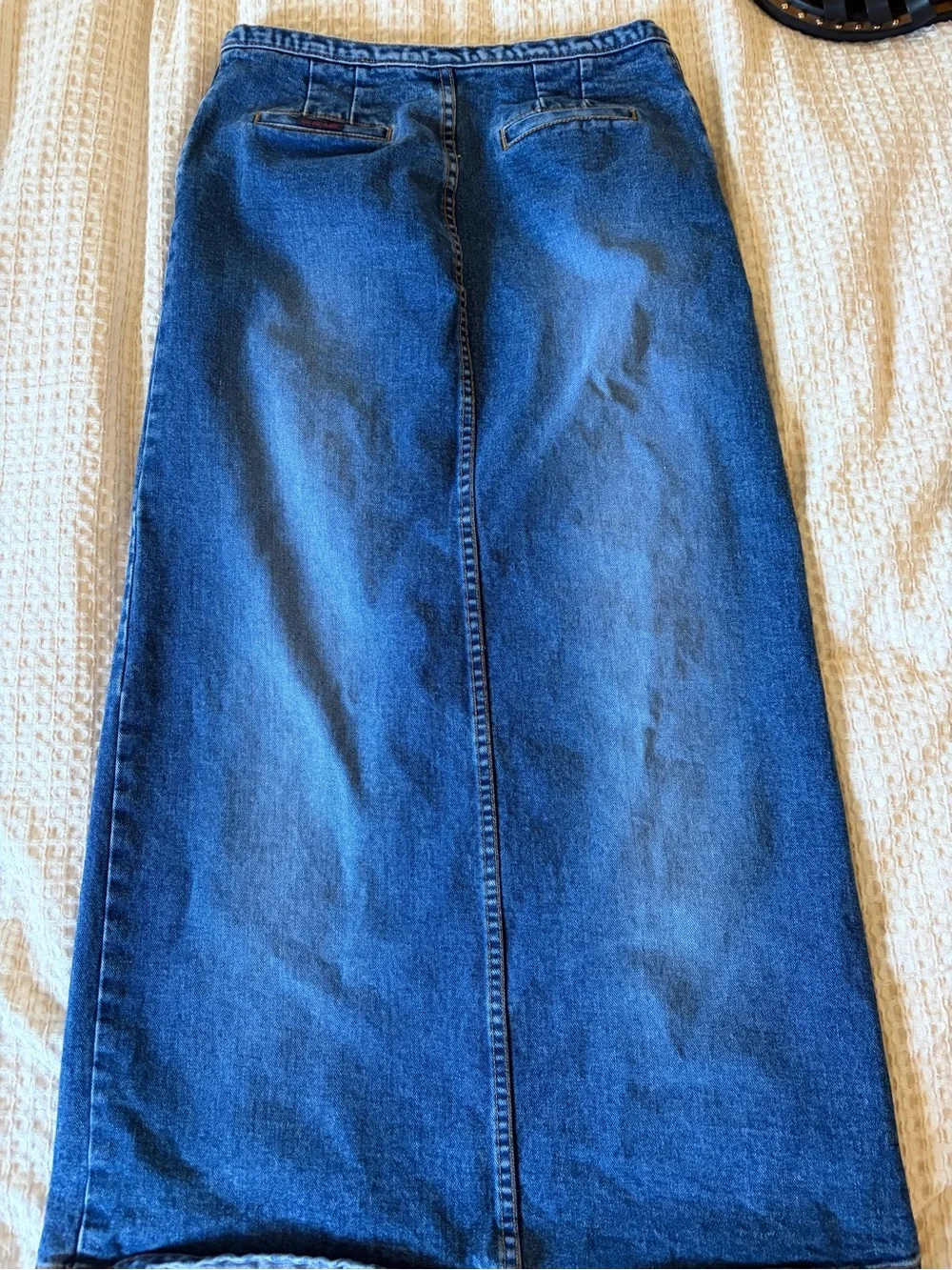 U.S. Polo Assn. Denim Maxi Skirt with Front Slit
